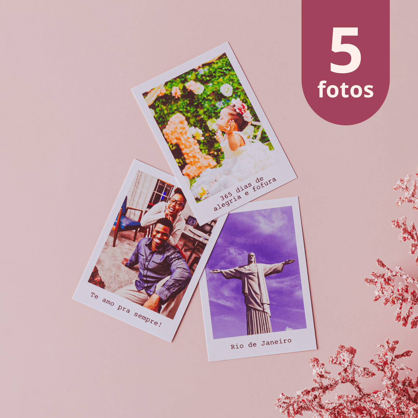 Fotos Mini com Legenda (Kit com 5 Fotos) - Leão Fotos