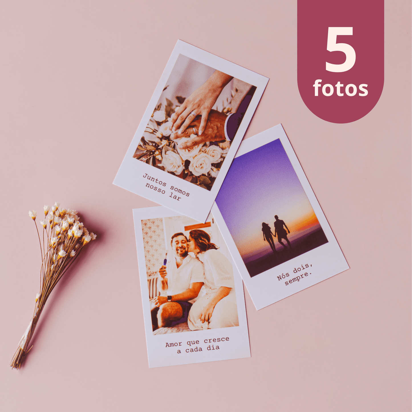 Fotos Padrão Instantânea com Legenda (Kit com 5 Fotos) - Leão Fotos