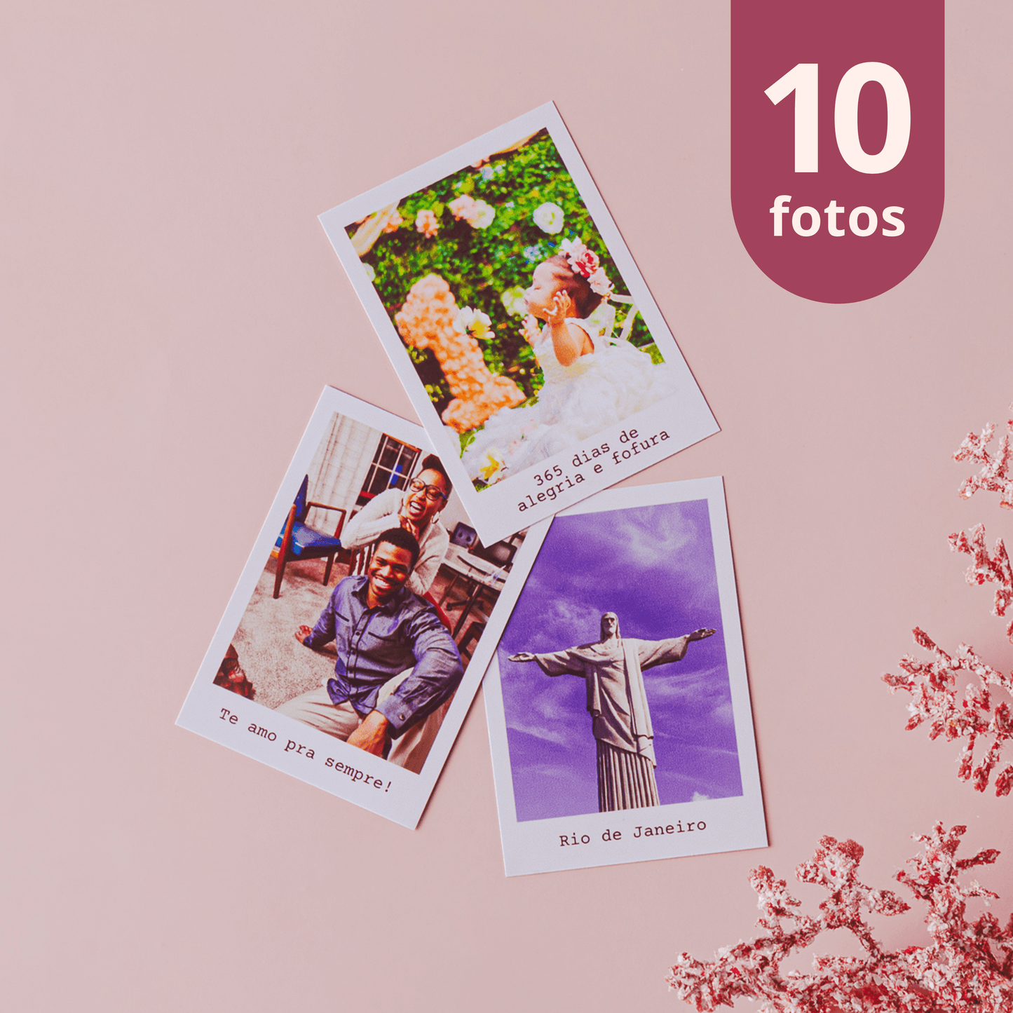 Fotos Mini com Legenda (Kit com 10 Fotos) - Leão Fotos