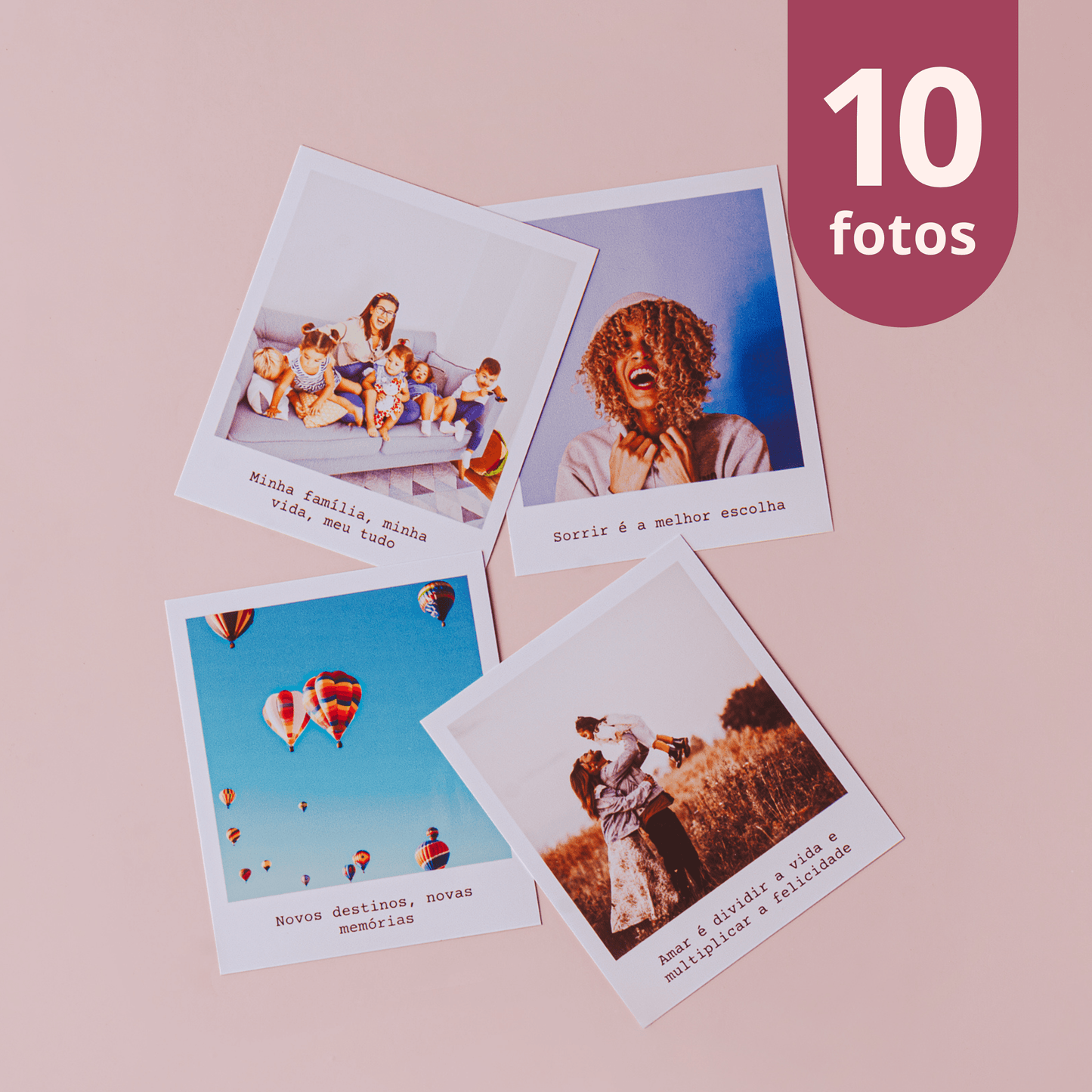 Fotos Quadradas com Legenda (Kit com 10 Fotos) - Leão Fotos