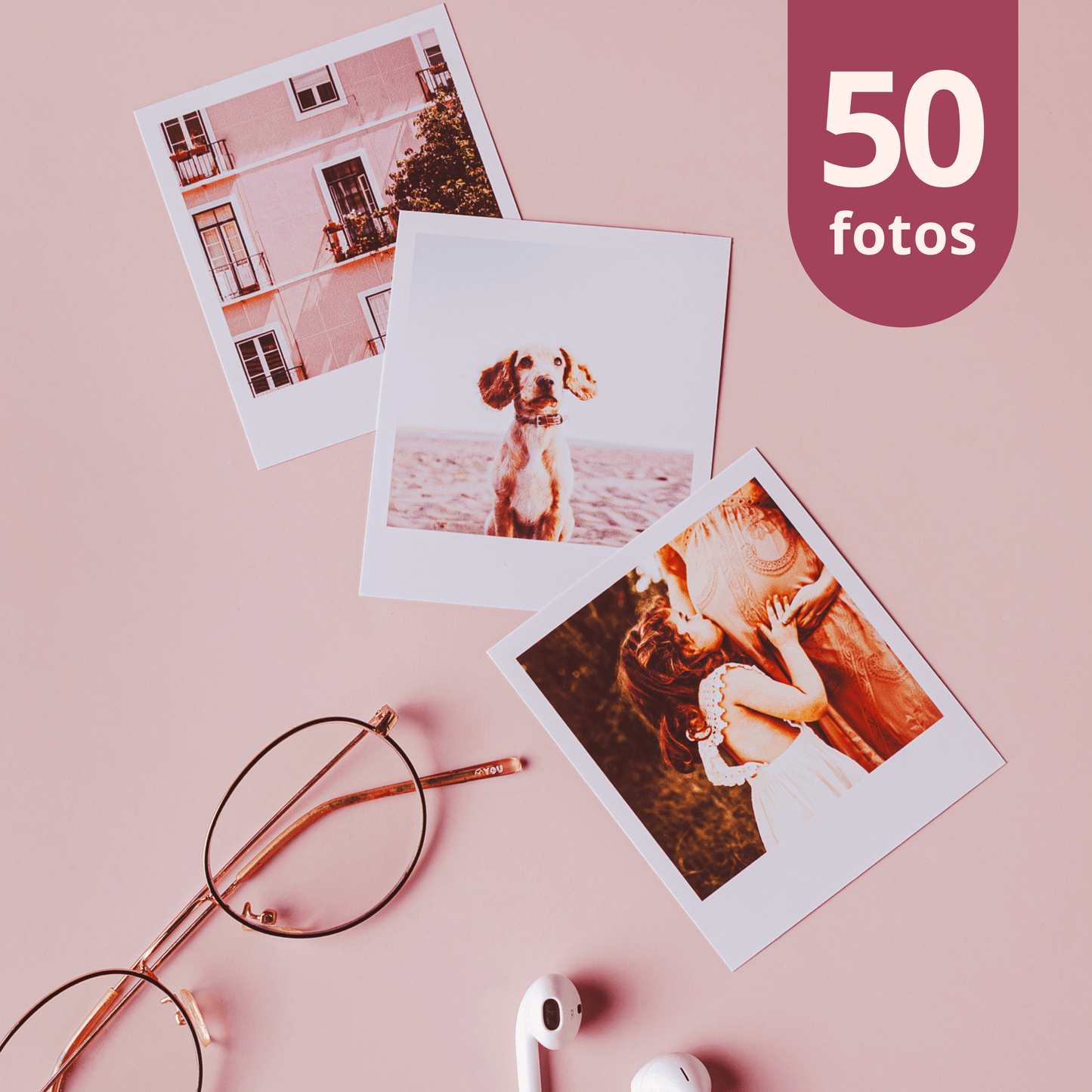 Fotos Quadradas 7x8 (Kit com 50 Fotos) - Leão Fotos